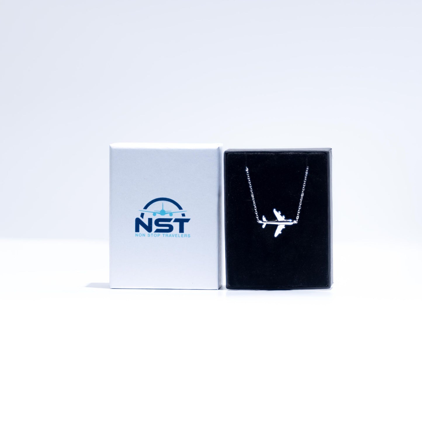 925 Sterling Silver Necklace with Large Airplane (2cm): Presented in an elegant box, making it the perfect gift for any aviation lover.