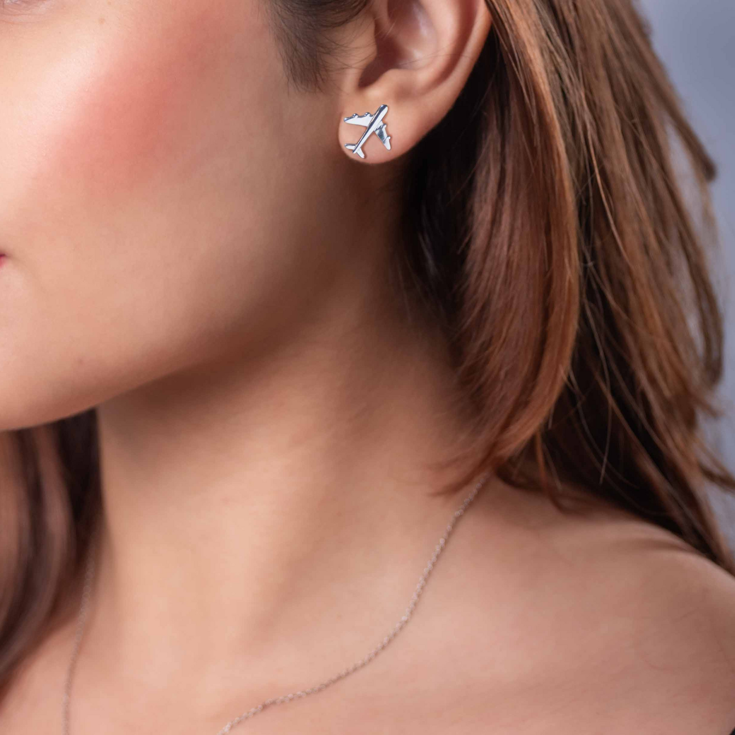 925 Sterling Silver Airplane Earring (13mm): Lightweight and elegant, designed to add a touch of wanderlust to your everyday style.